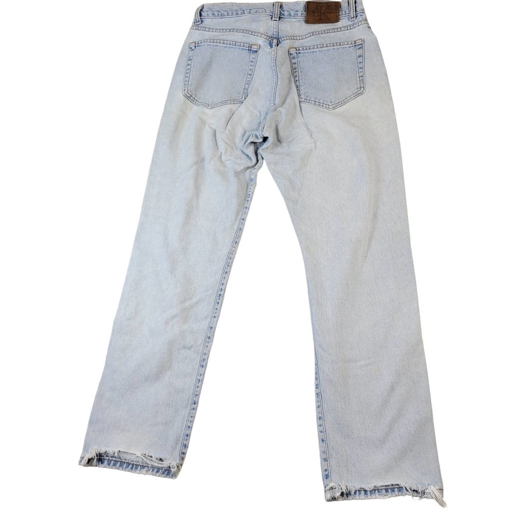 Vintage Calvin Klein Straight Leg Jeans Junior's Size 13 Button Fly Distressed